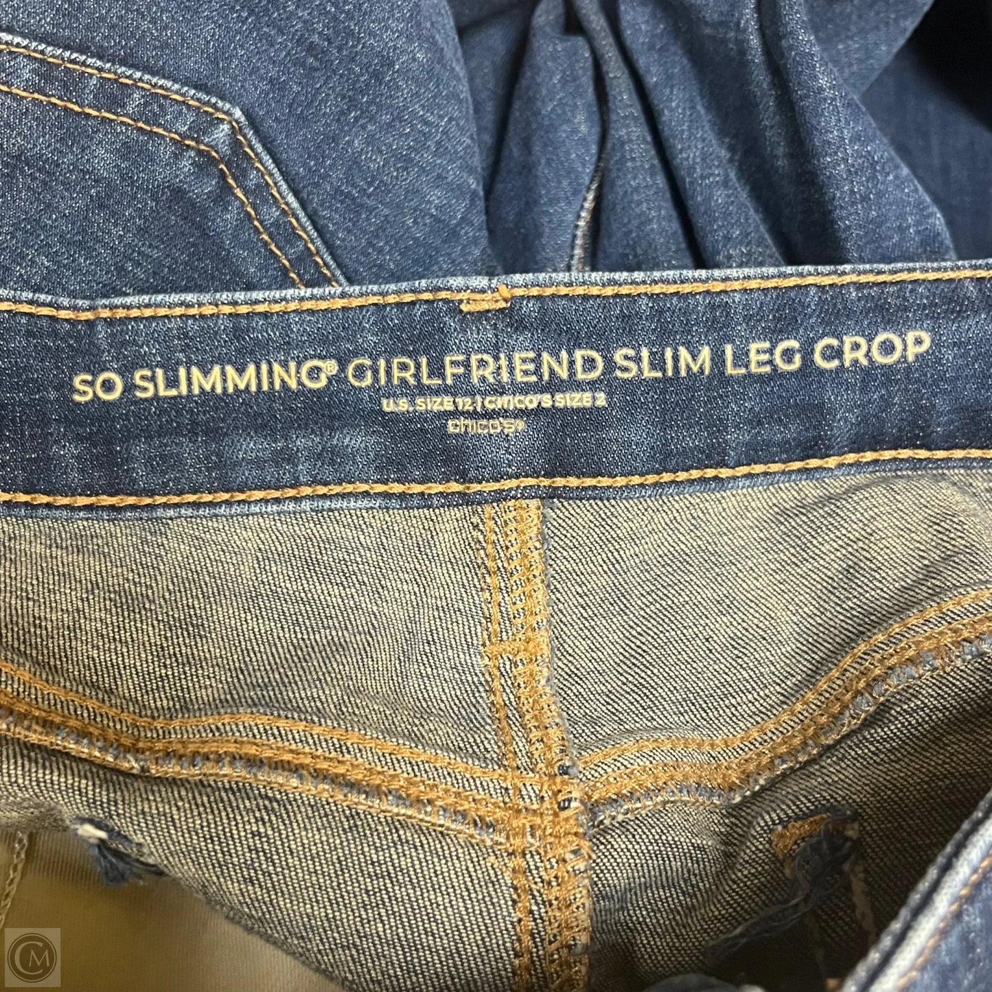 Jeans Cropped By Chicos In Blue Denim, Size: 2