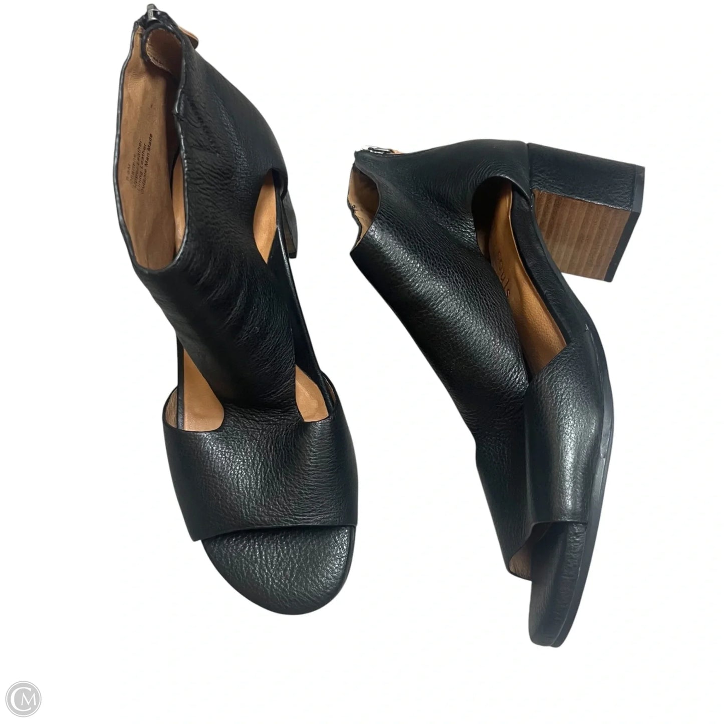 Sandals Heels Block By Gentle Souls In Black, Size: 9.5
