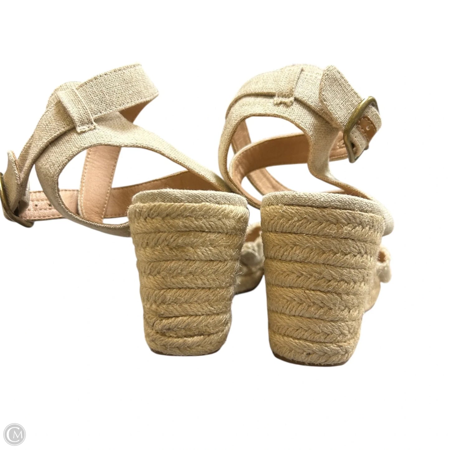 Sandals Heels Wedge By Lucky Brand In Tan, Size: 8.5