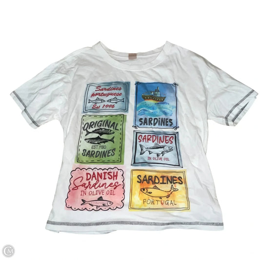 Top Short Sleeve By Messy Bun Just Chillin In Multi-colored, Size: S
