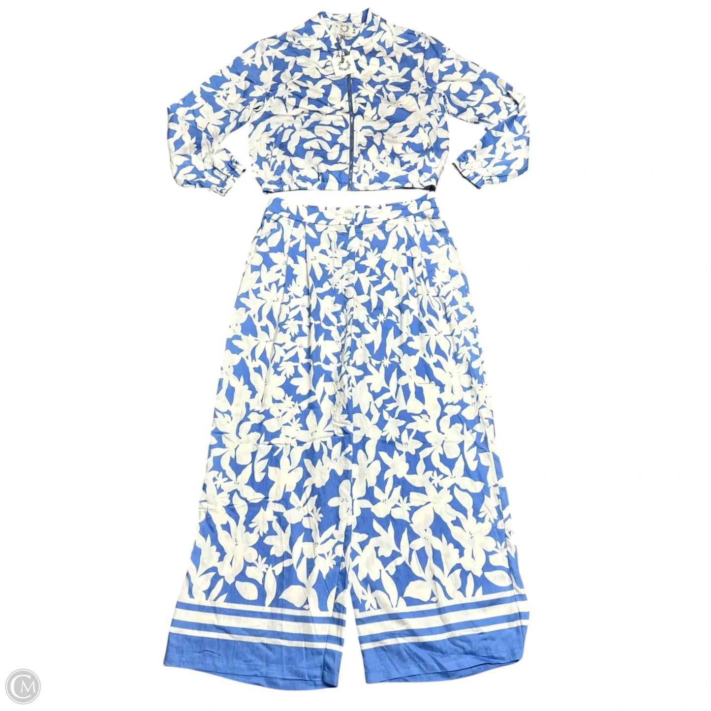 Pants Set 2pc By Lili Sidonio In Blue & White, Size: Xl