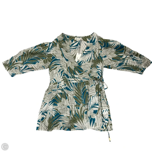 Top 3/4 Sleeve By Molly Bracken In Blue & Green, Size: S