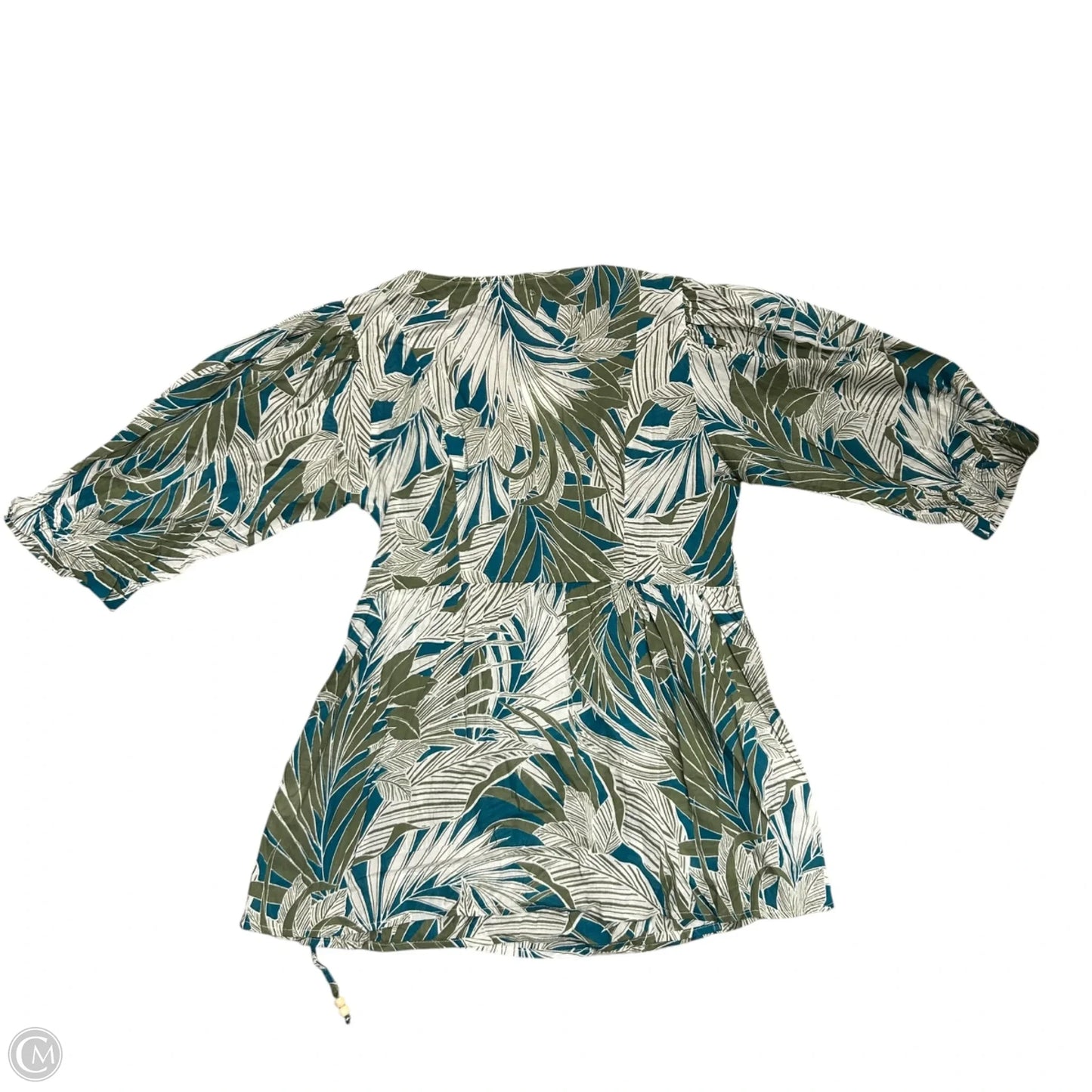 Top 3/4 Sleeve By Molly Bracken In Blue & Green, Size: S
