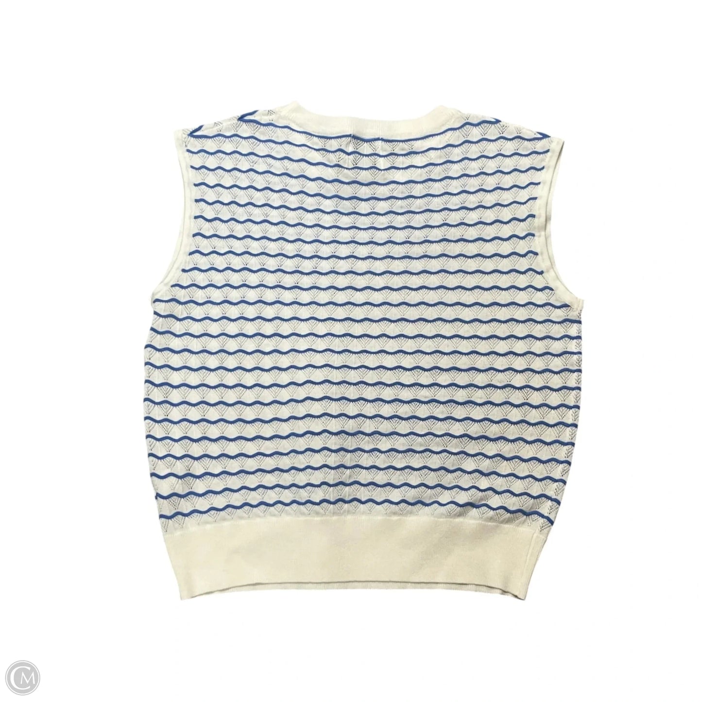 Top Sleeveless By Lili Sidonio In Blue & White, Size: Xl