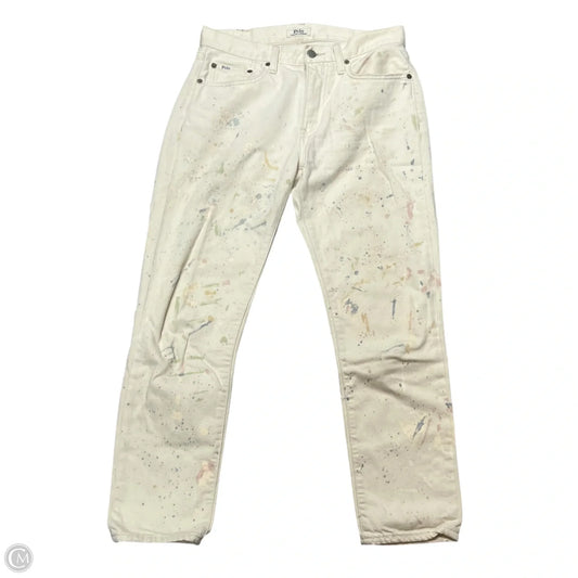 Jeans Straight By Polo Ralph Lauren In Cream Denim, Size: 2