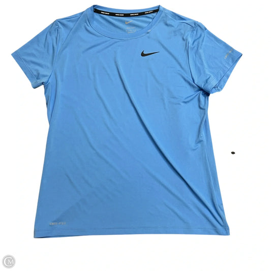 Athletic Top Short Sleeve By Nike In Blue, Size: M