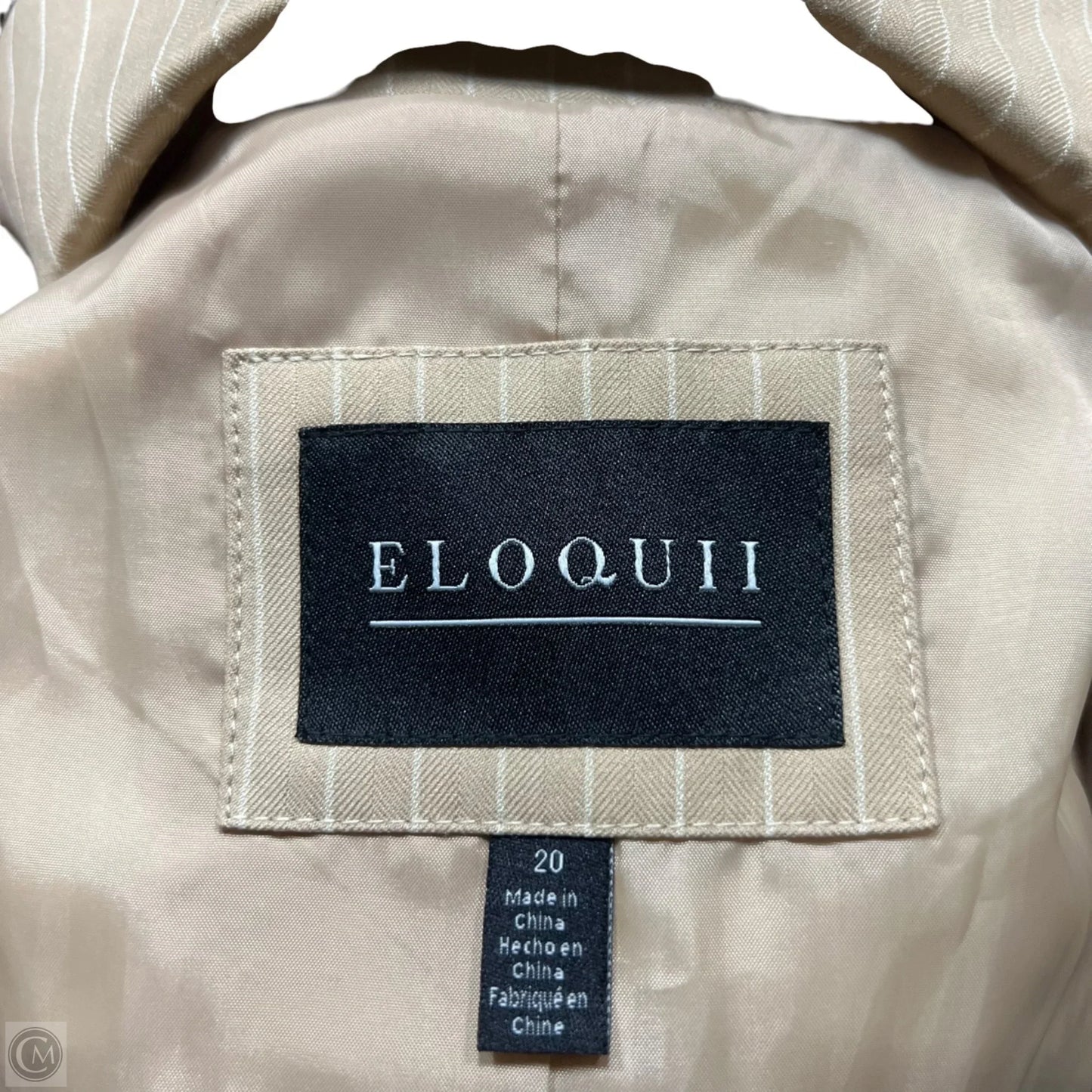 Blazer By Eloquii In Tan & White, Size: 2x