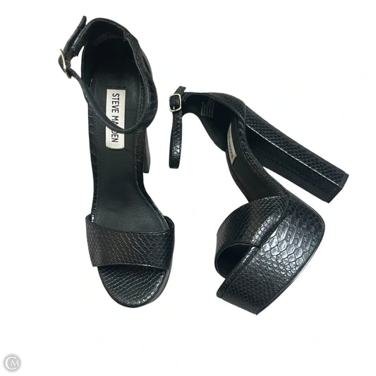 Sandals Heels Block By Steve Madden In Black, Size: 7