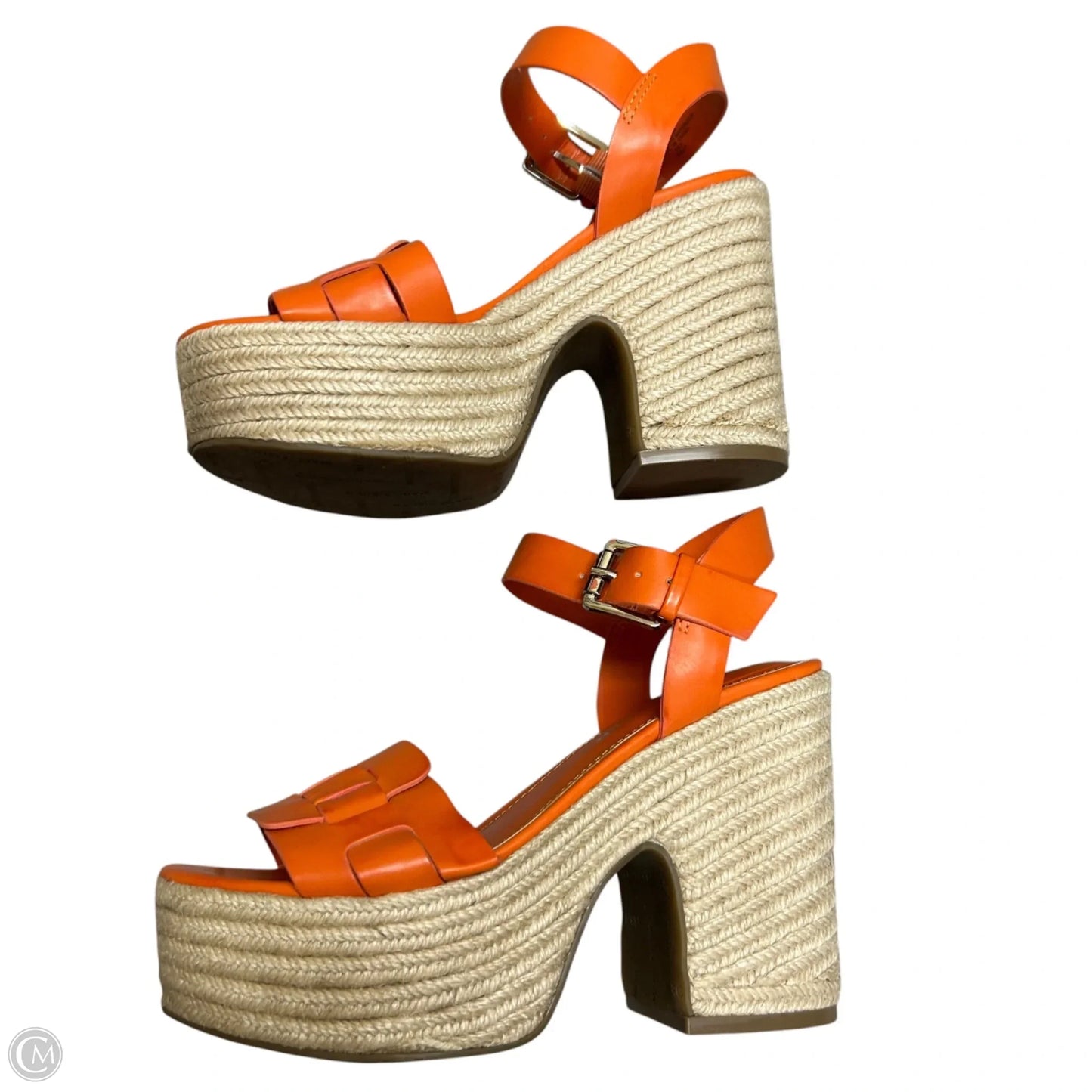 Sandals Heels Wedge By Marc Fisher In Orange, Size: 6