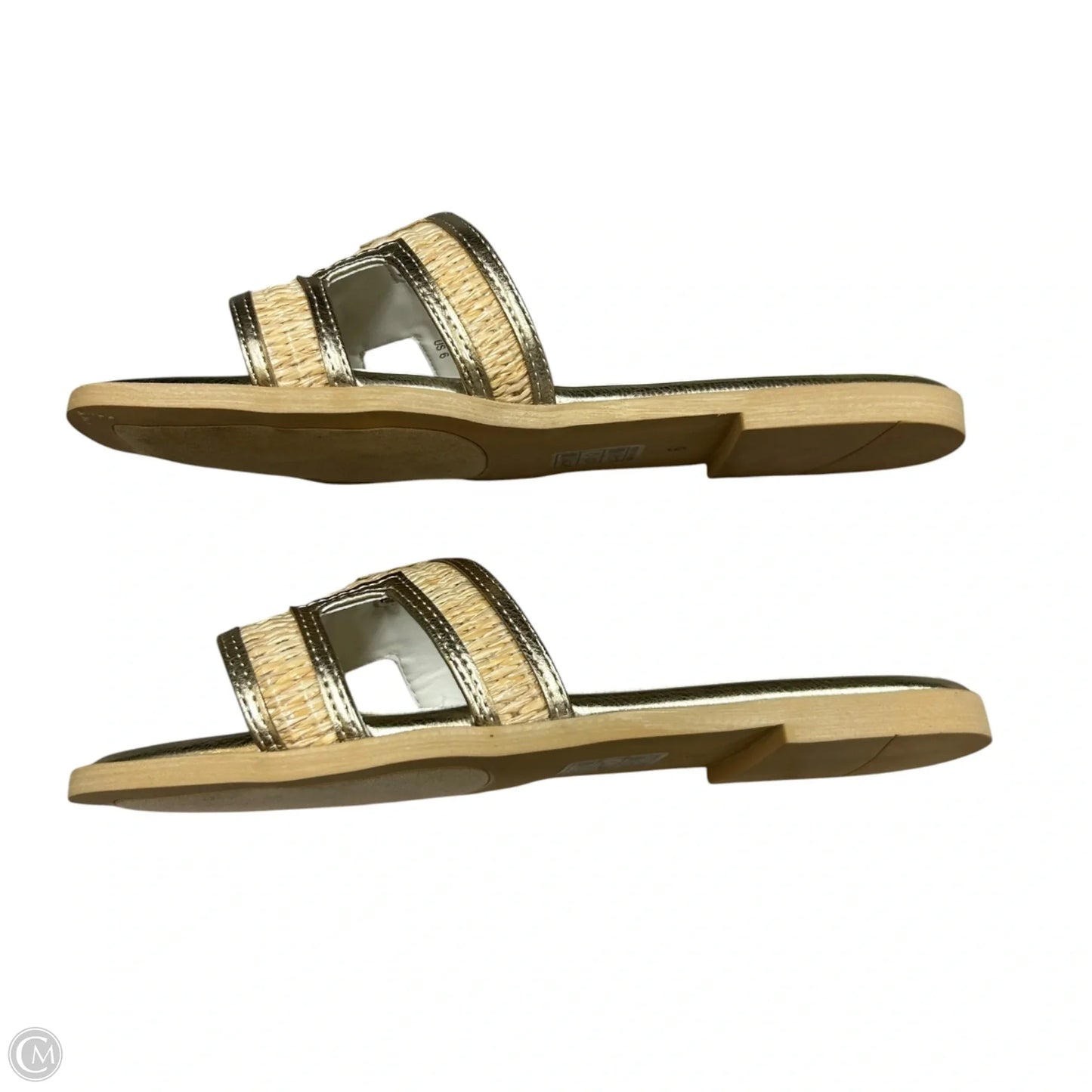 Sandals Flats By Oasis Society In Gold & Tan, Size: 6