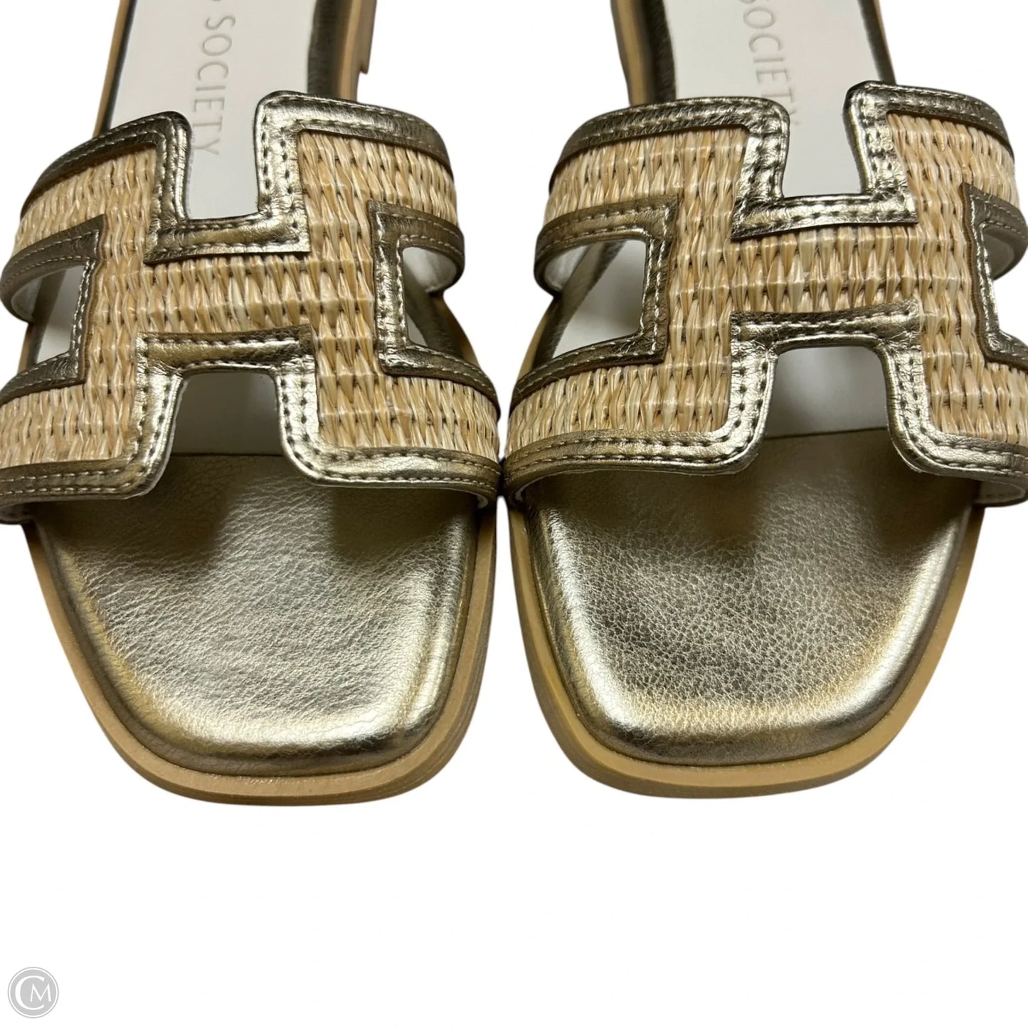 Sandals Flats By Oasis Society In Gold & Tan, Size: 6
