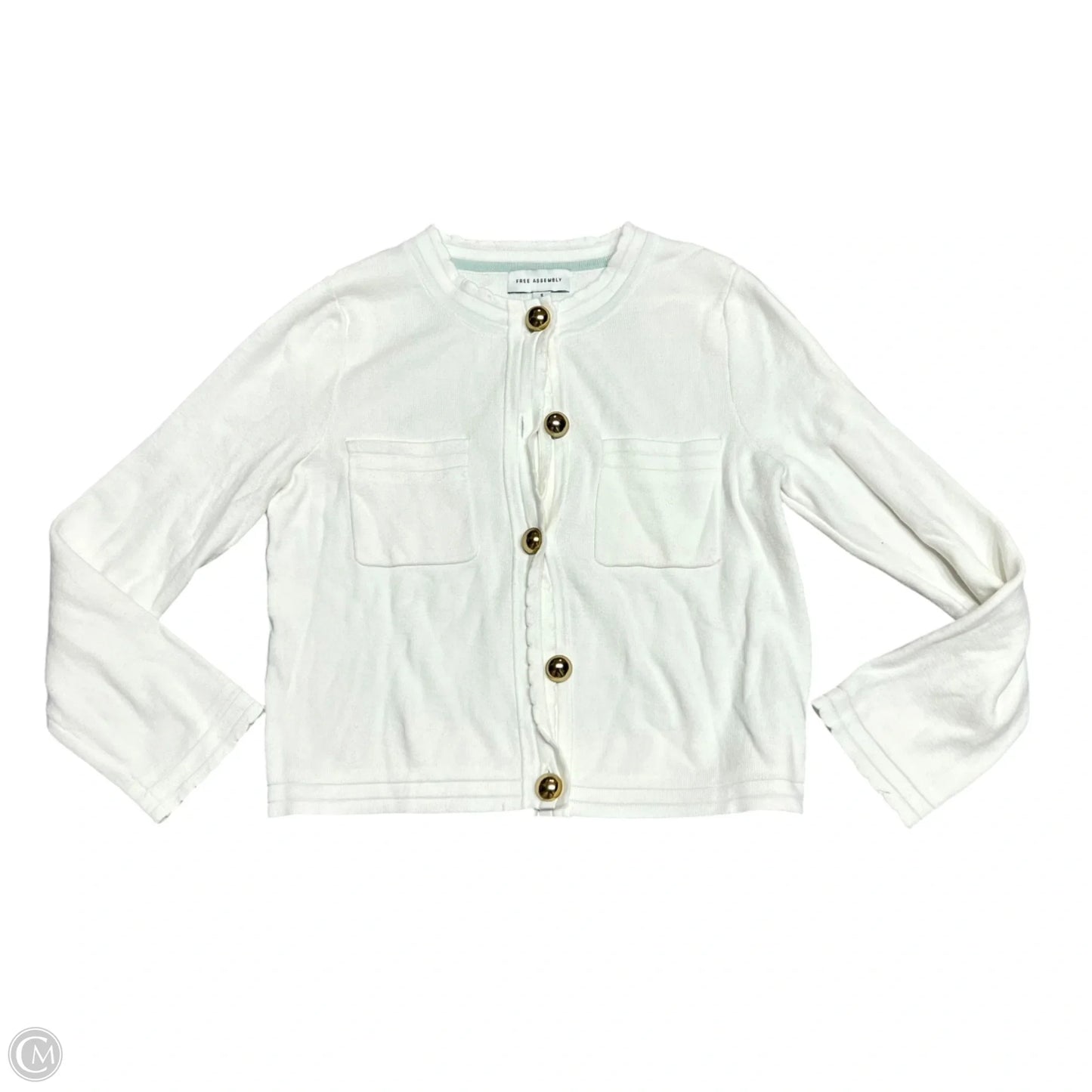 Sweater Cardigan By Free Assembly In Cream, Size: S