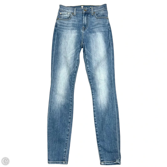 Jeans Skinny By 7 For All Mankind In Blue Denim, Size: 0