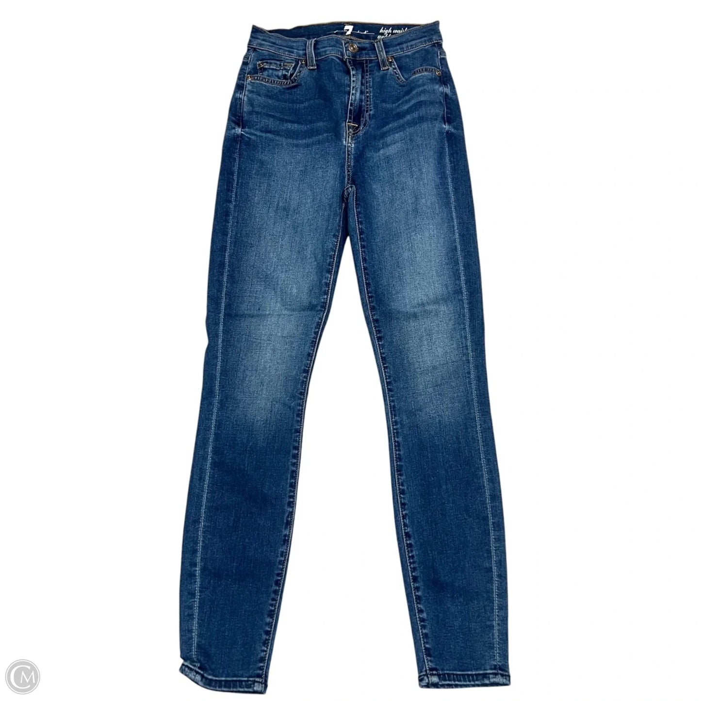 Jeans Skinny By 7 For All Mankind In Blue Denim, Size: 0