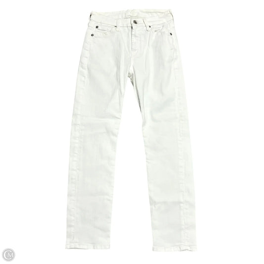 Jeans Skinny By 7 For All Mankind In Cream Denim, Size: 0