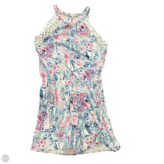 Romper Designer By Lilly Pulitzer In Blue & Pink, Size: S