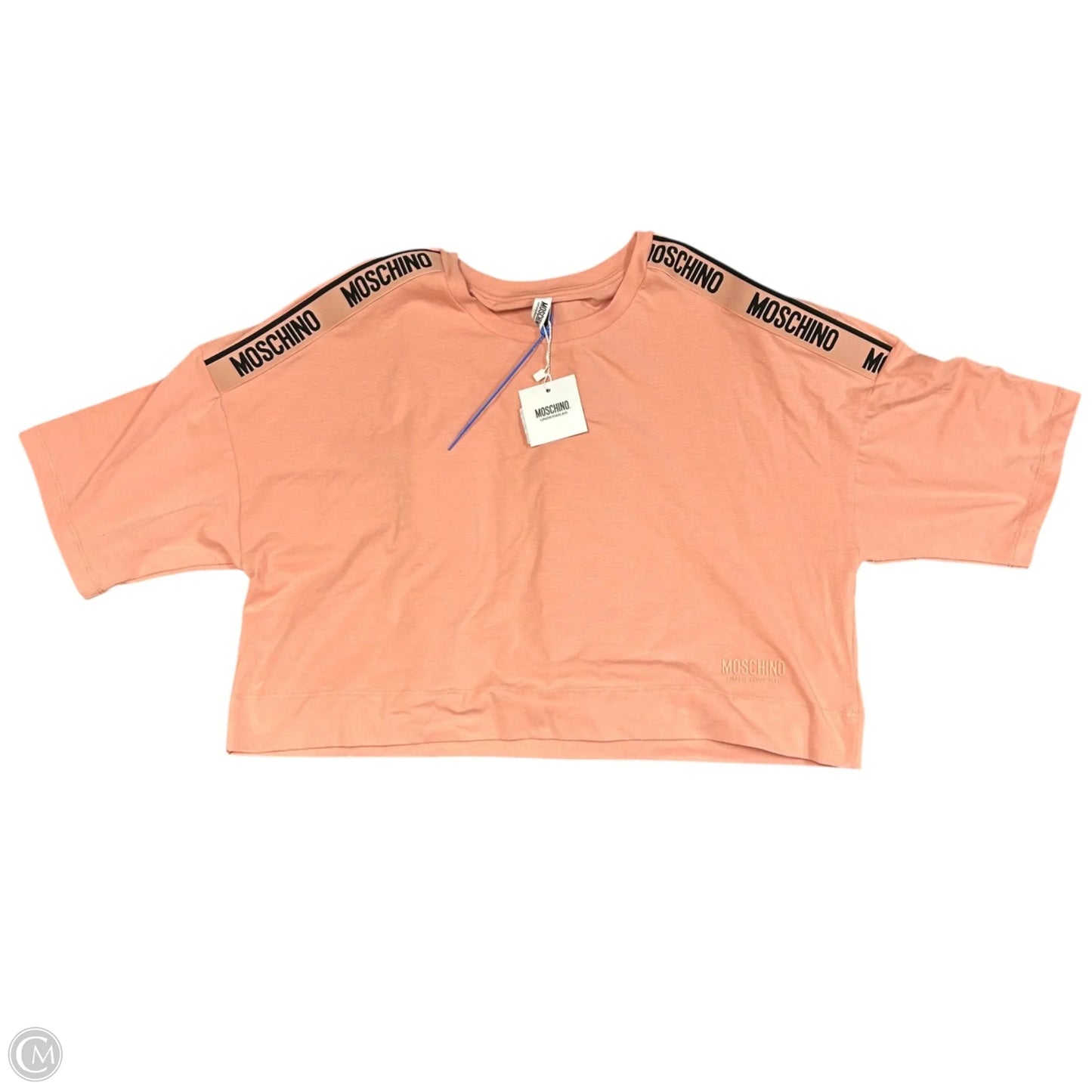 Top Short Sleeve Luxury Designer By Moschino In Peach, Size: L