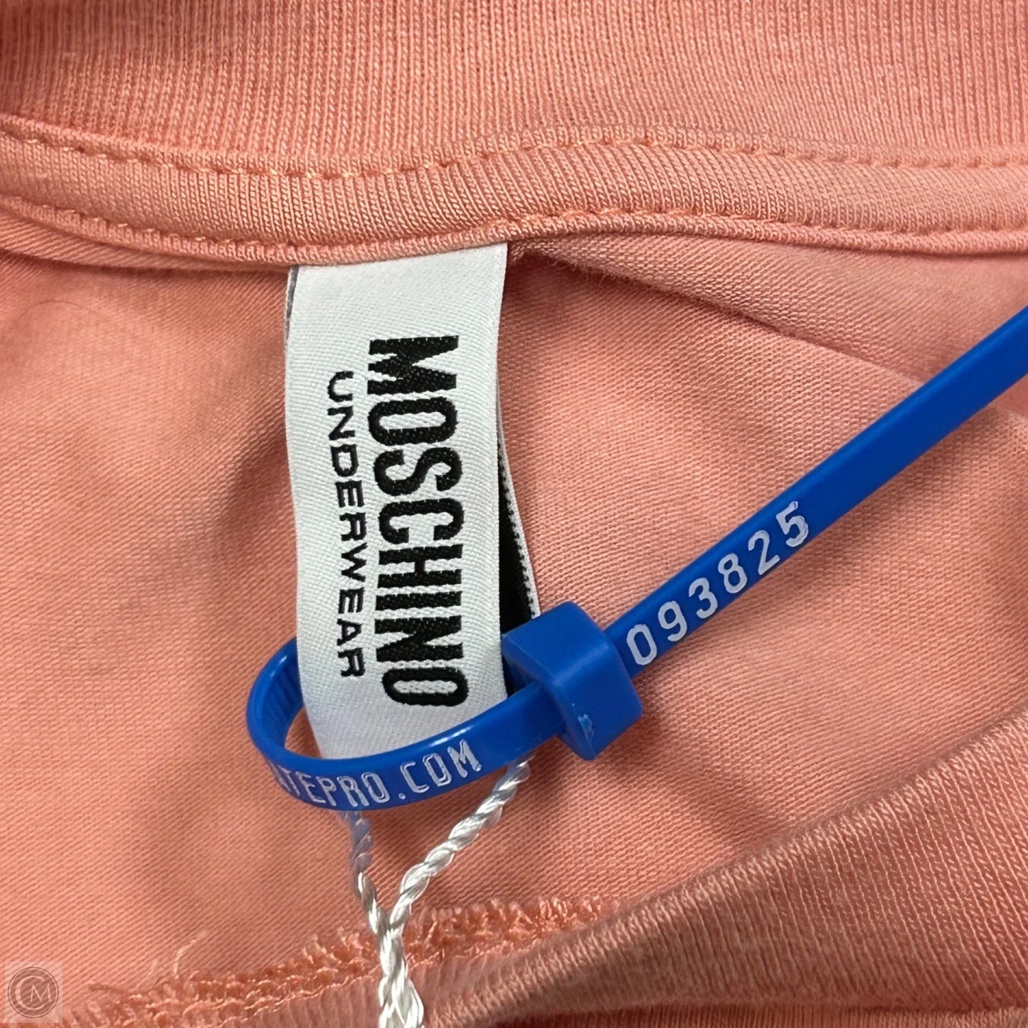 Top Short Sleeve Luxury Designer By Moschino In Peach, Size: L