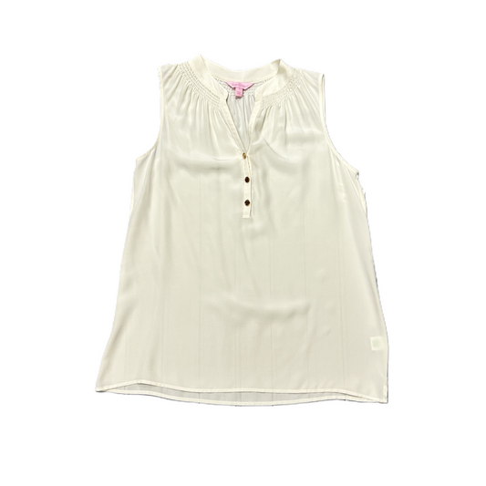 Cream Top Sleeveless Designer By Lilly Pulitzer, Size: S