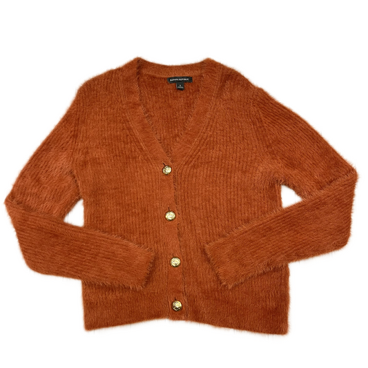 Sweater Cardigan By Banana Republic In Rust, Size: S