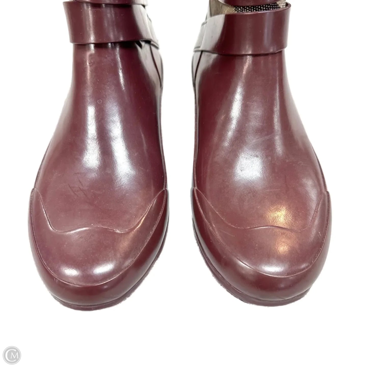 Boots Luxury Designer By Burberry In Red, Size: 7.5