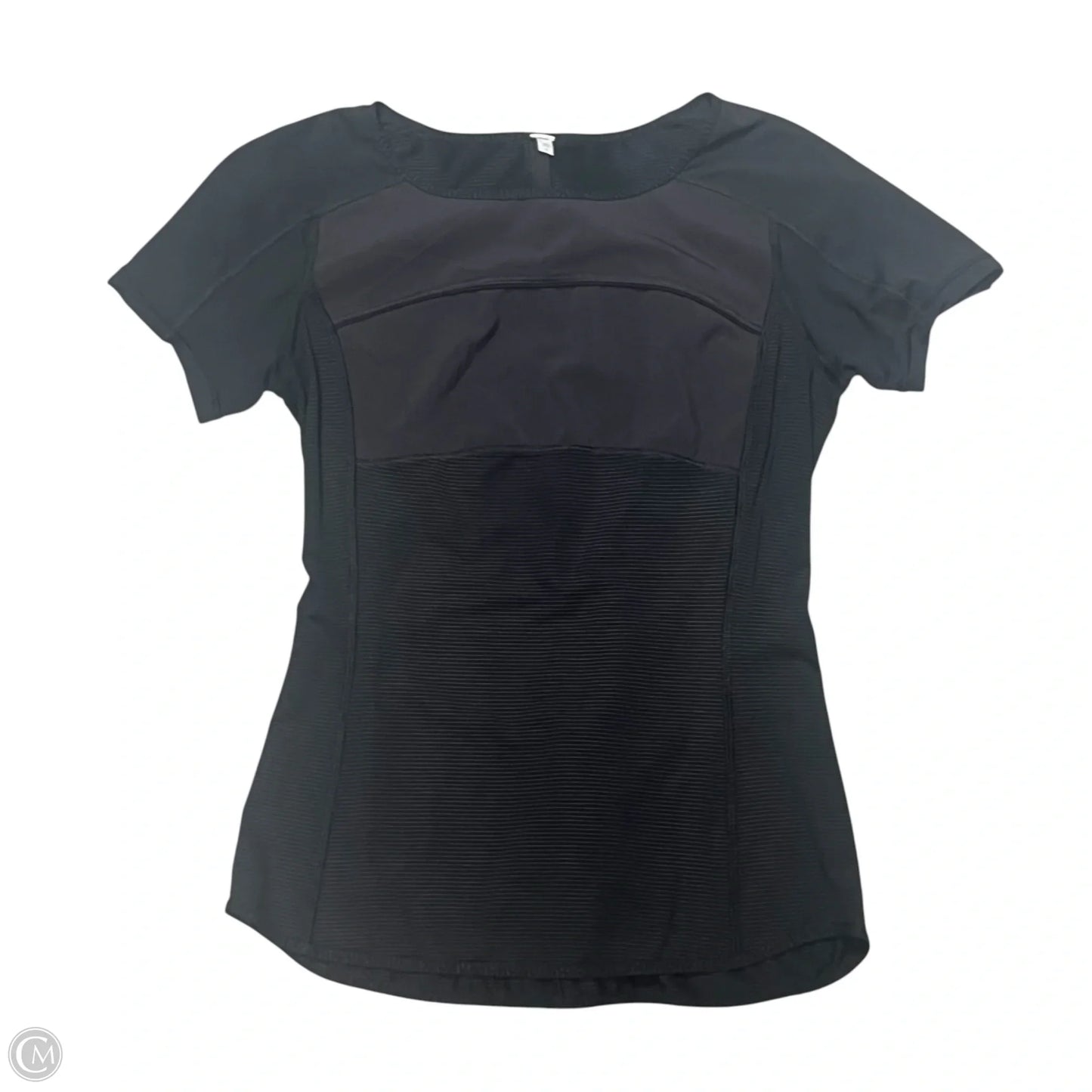 Athletic Top Short Sleeve By Lululemon In Black, Size: 2