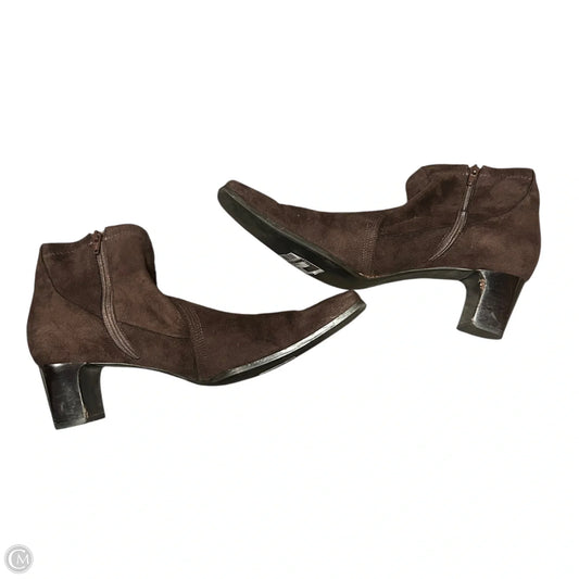 Boots Ankle Heels By Franco Sarto In Brown, Size: 11