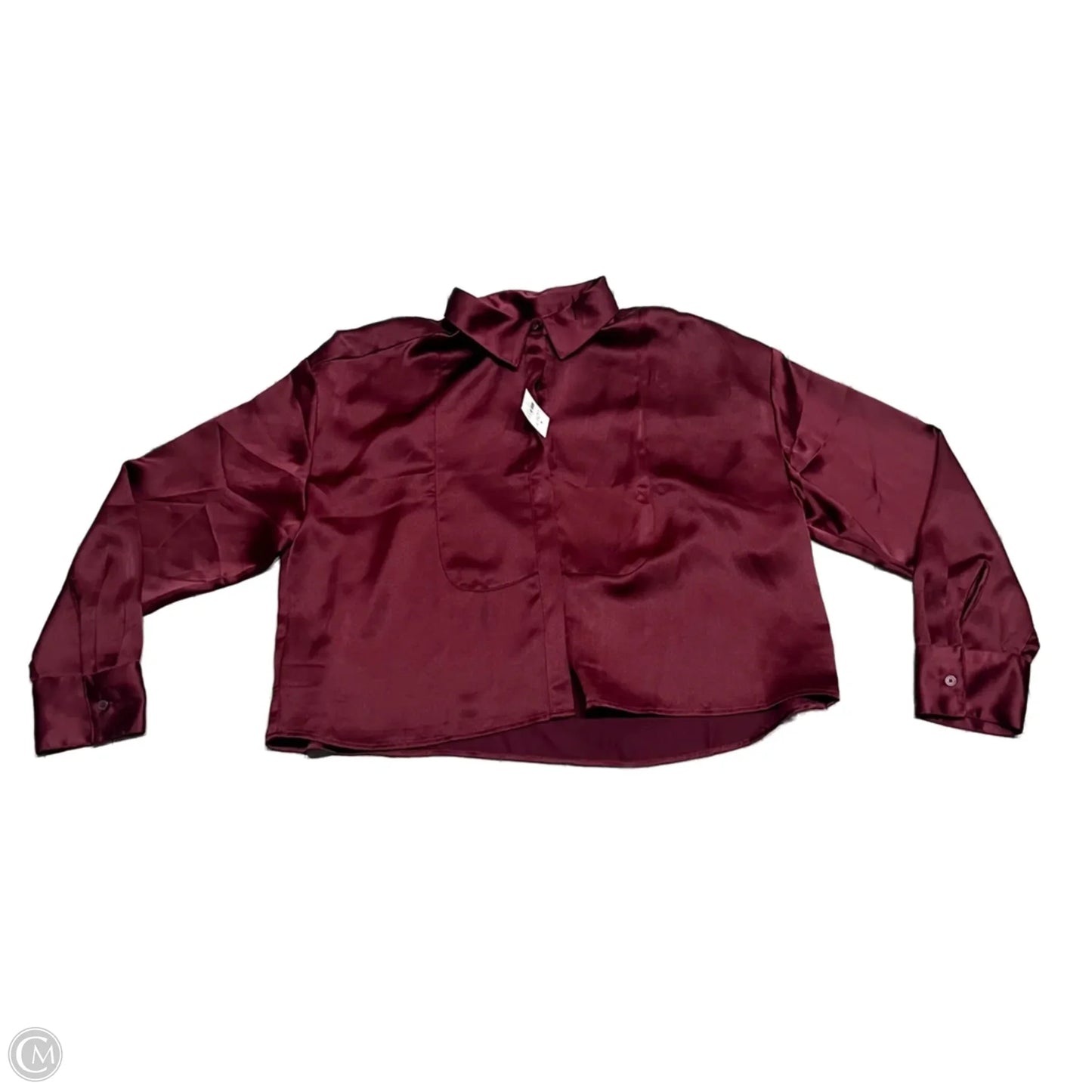 Blouse Long Sleeve By Loft In Maroon, Size: Xl