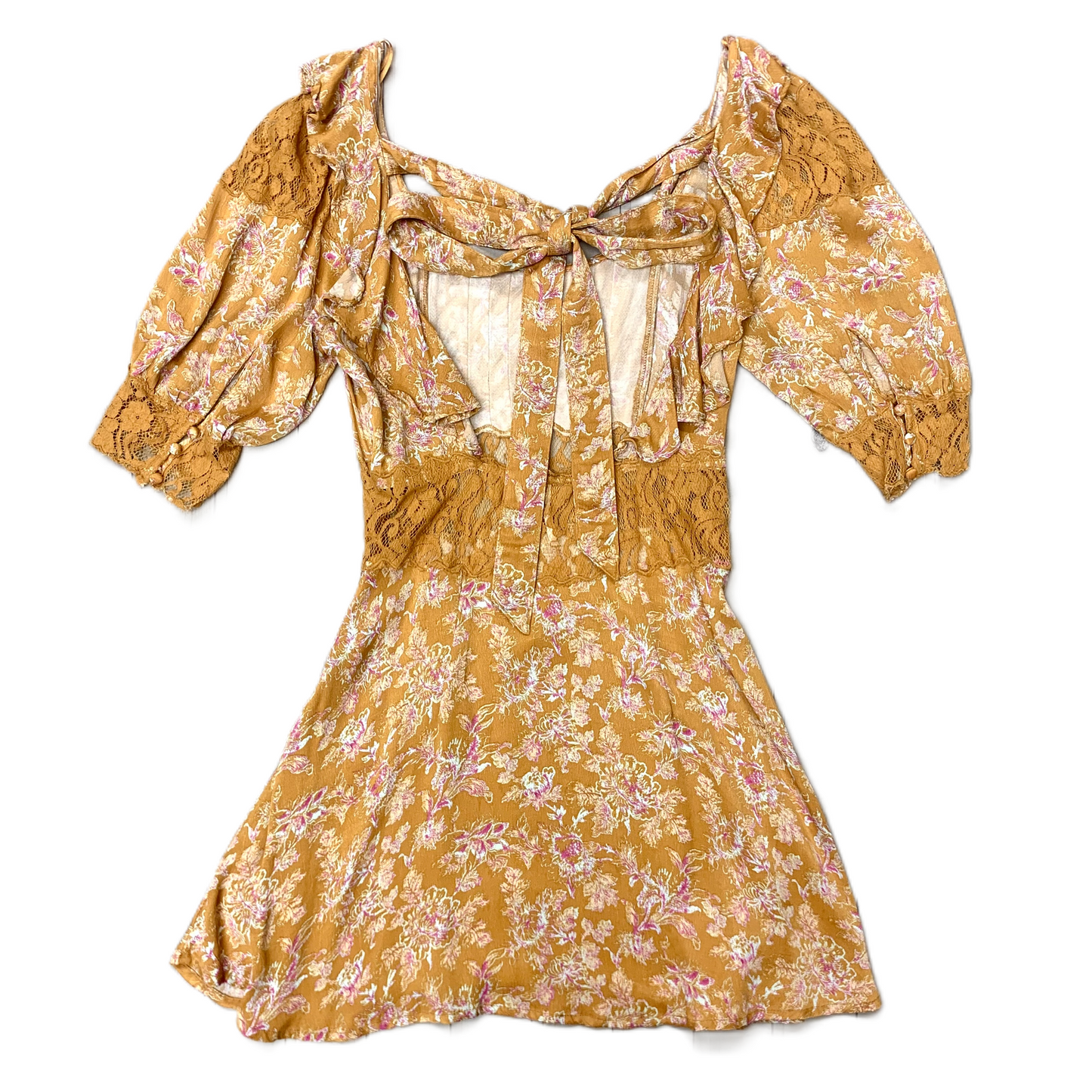 Yellow Dress Casual Short By Free People, Size: S