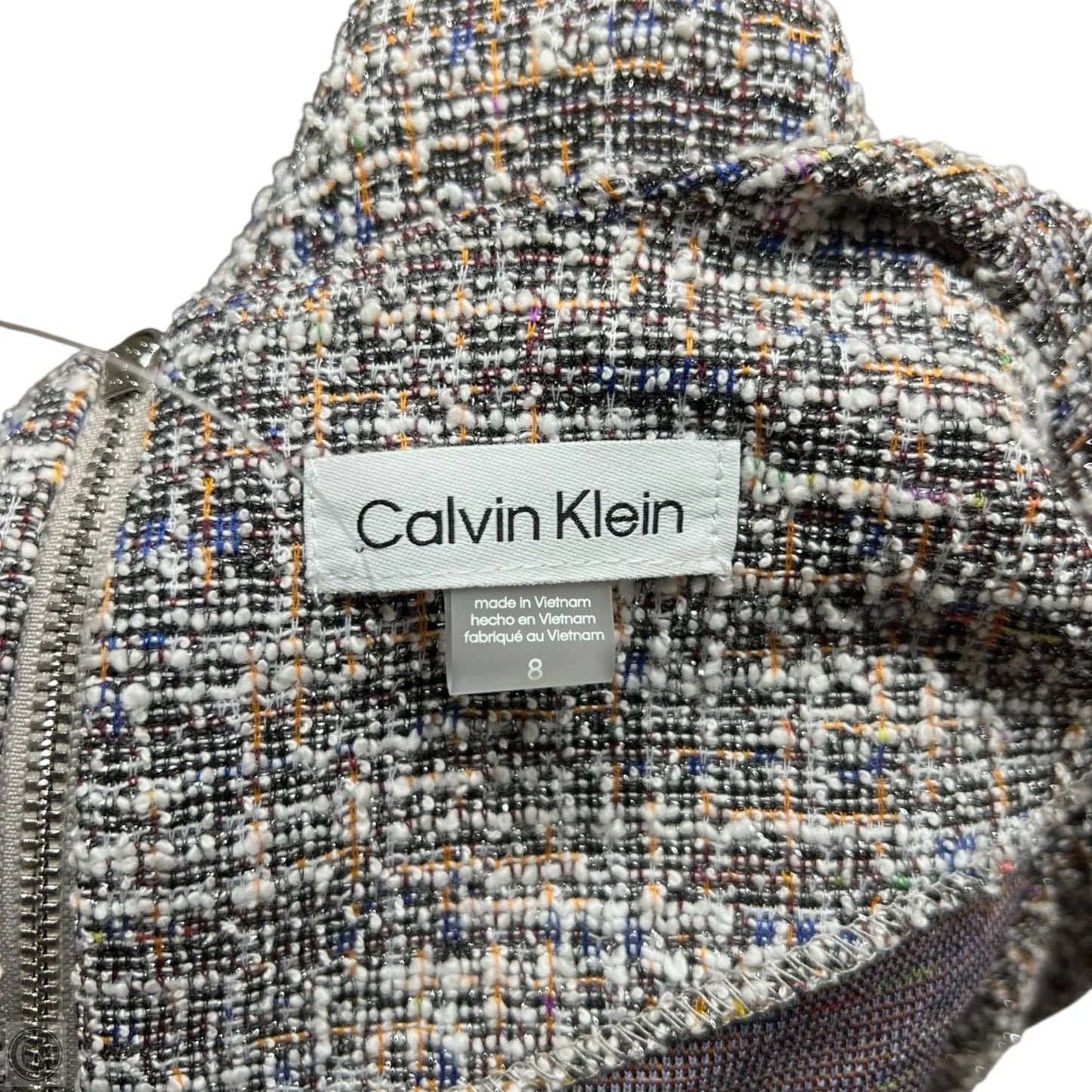 Dress Work By Calvin Klein In Black & Orange, Size: 8