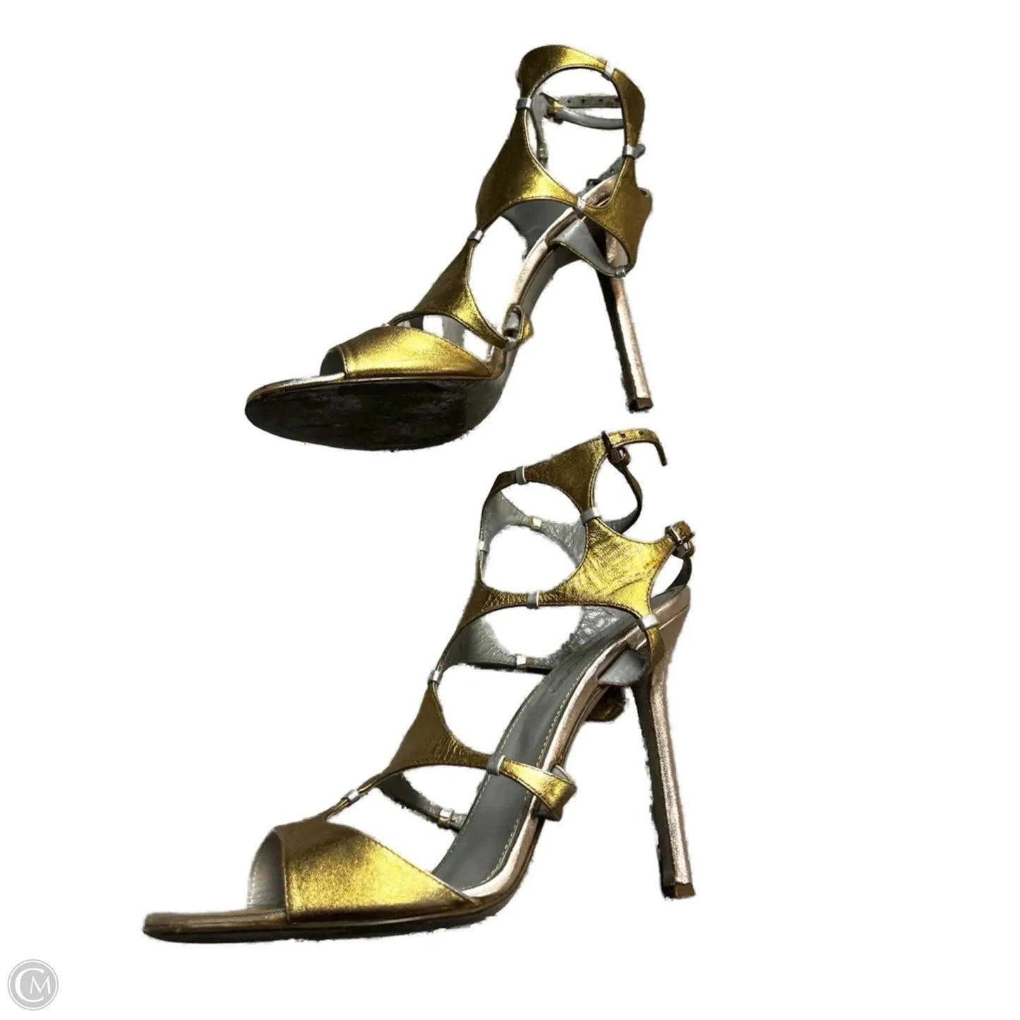 Sandals Designer By Sergio Rossi In Gold, Size: 7.5