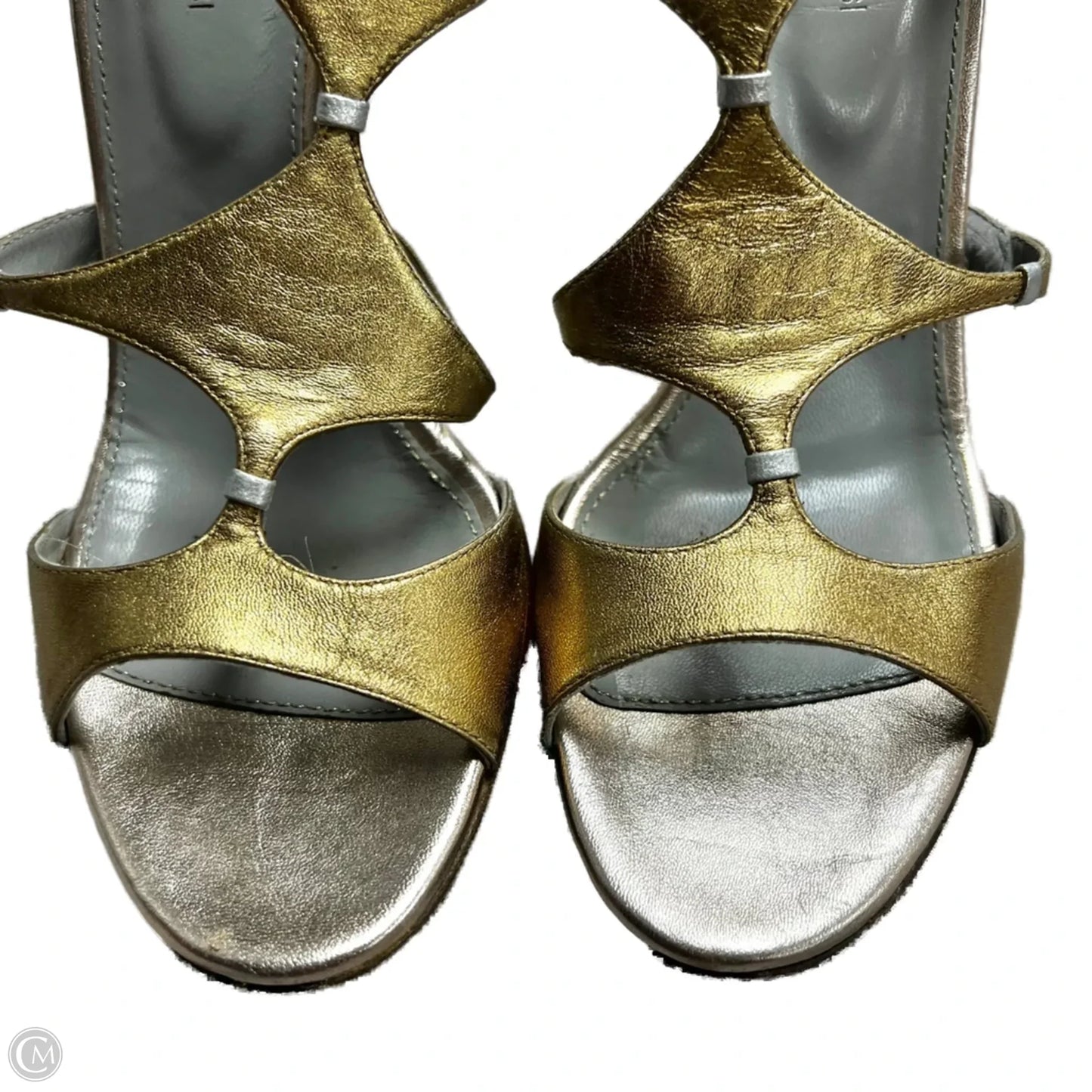 Sandals Designer By Sergio Rossi In Gold, Size: 7.5