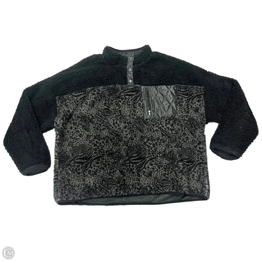 Jacket Faux Fur & Sherpa By Seven 7 In Black & Grey, Size: Xxl
