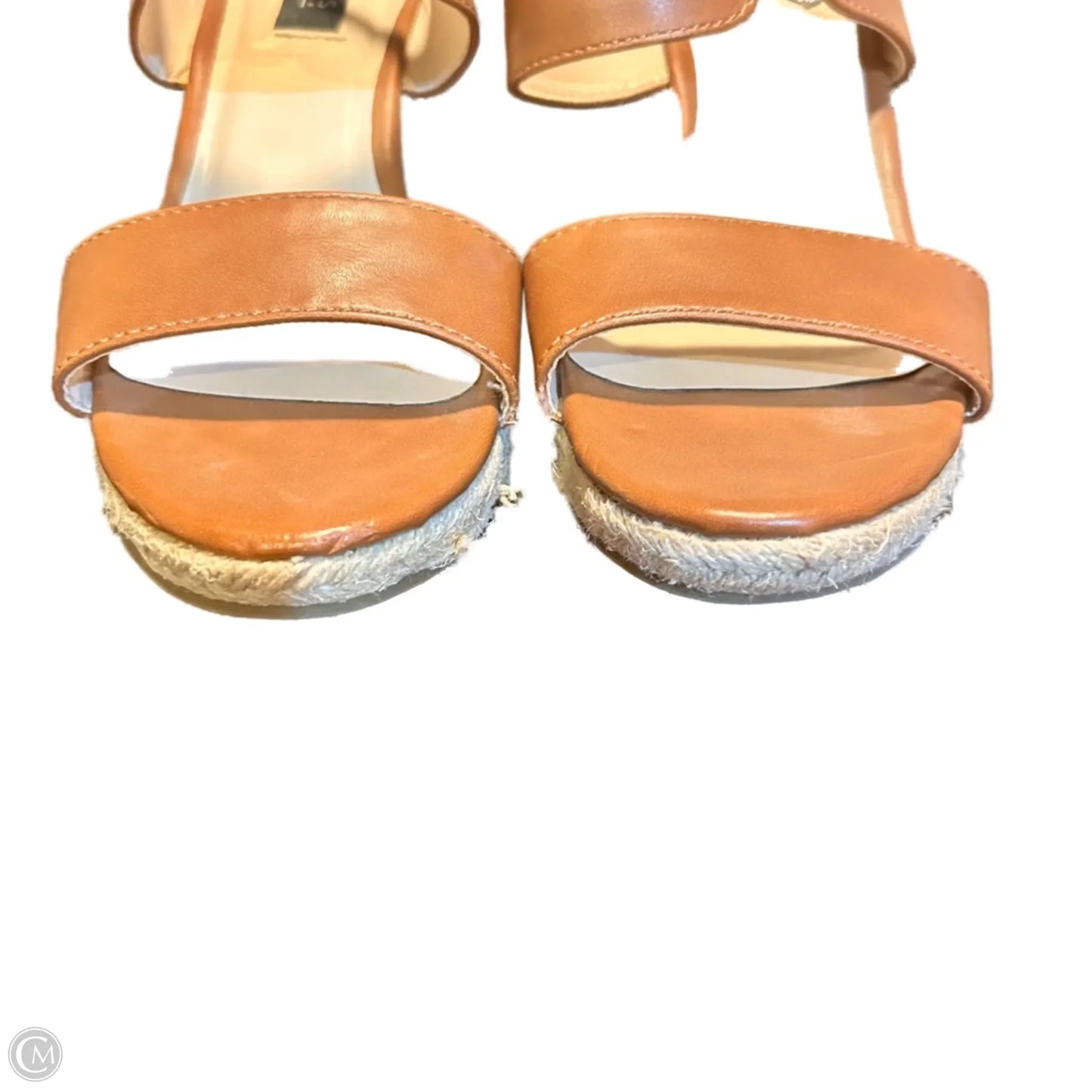 Sandals Heels Wedge By Jones New York In Brown & Cream, Size: 7