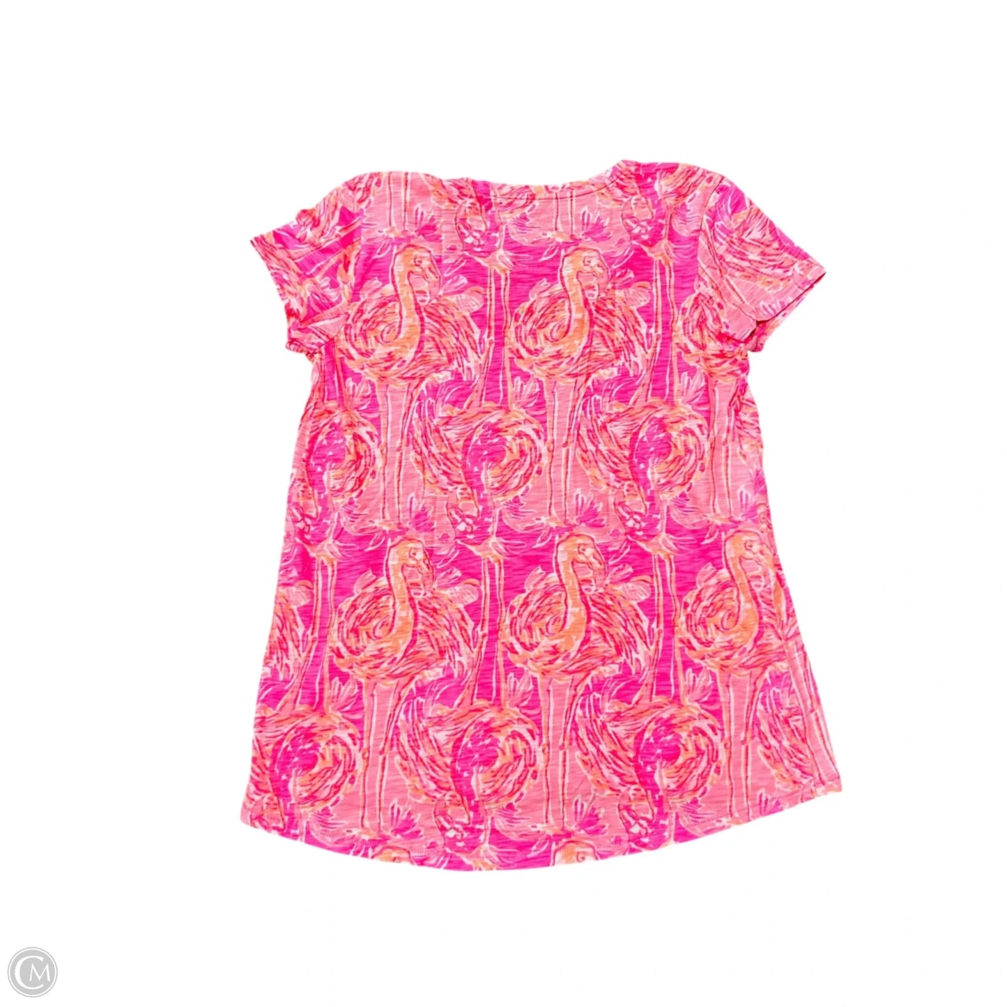 Top Short Sleeve Designer By Lilly Pulitzer In Orange & Pink, Size: S