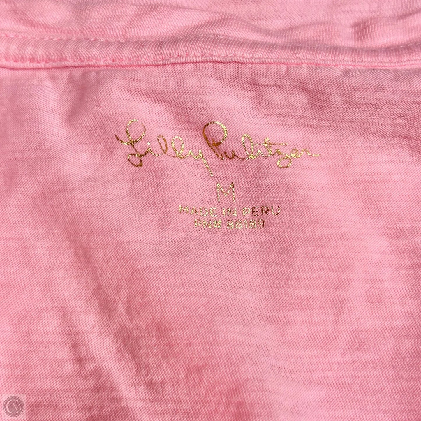 Top Short Sleeve Designer By Lilly Pulitzer In Pink, Size: M