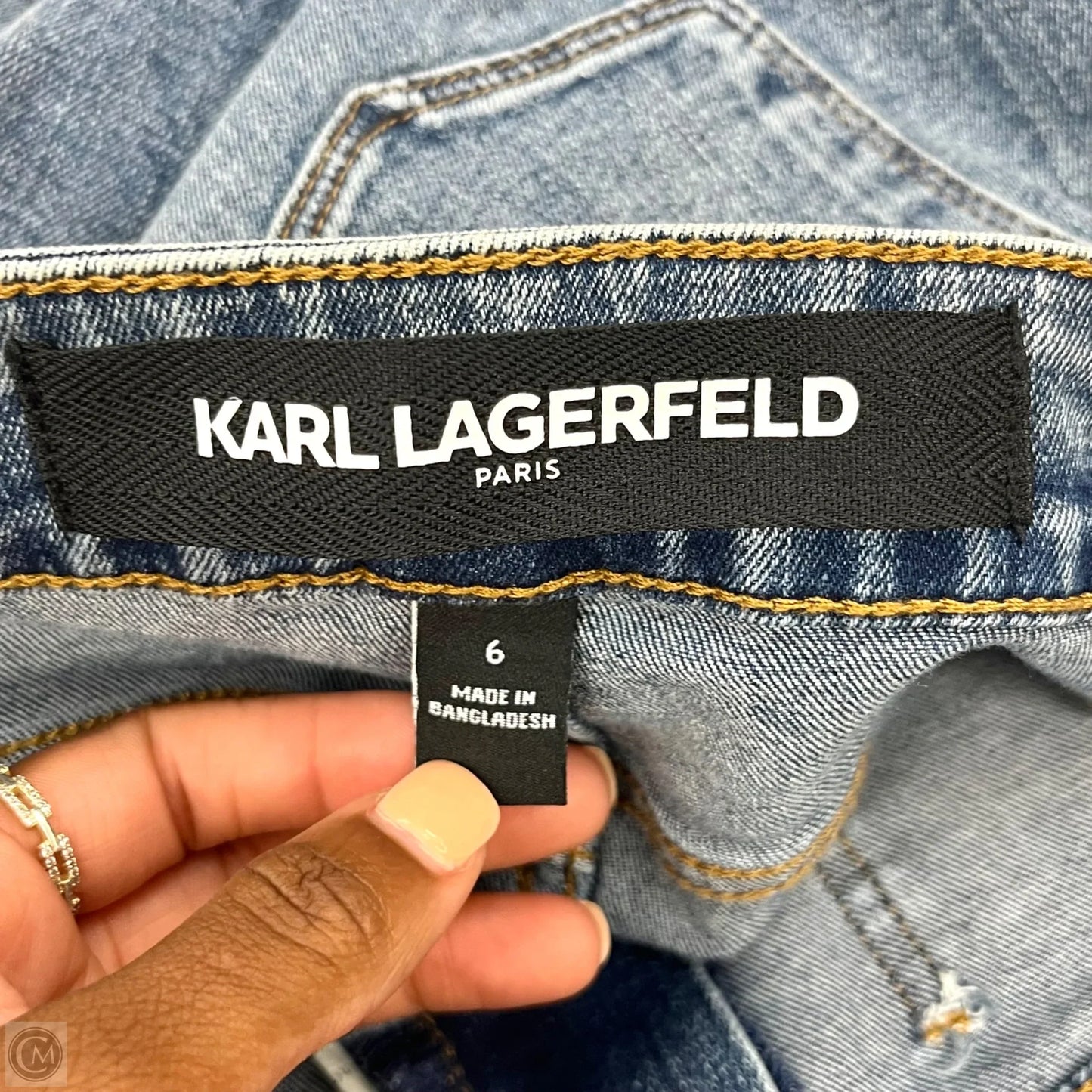 Jeans Designer By Karl Lagerfeld In Blue Denim, Size: 6