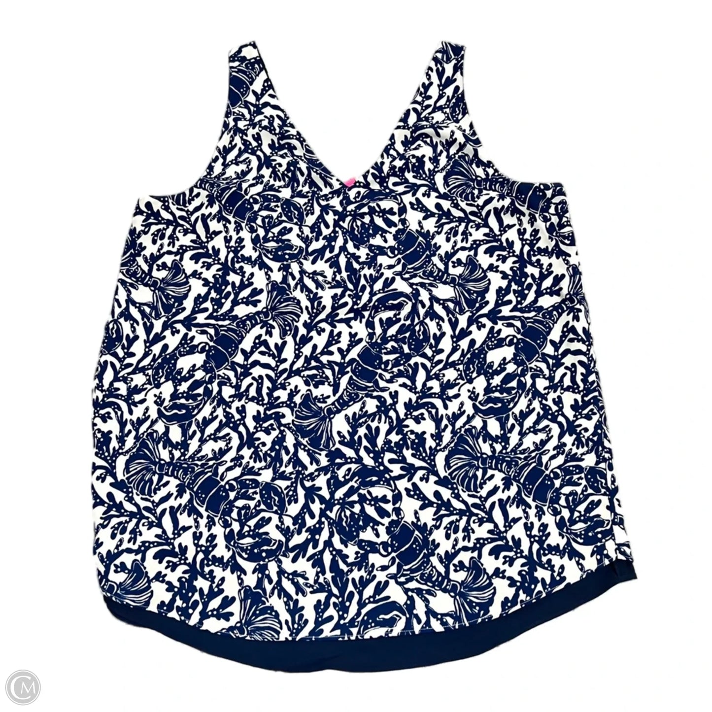 Top Sleeveless Designer By Lilly Pulitzer In Blue & White, Size: S