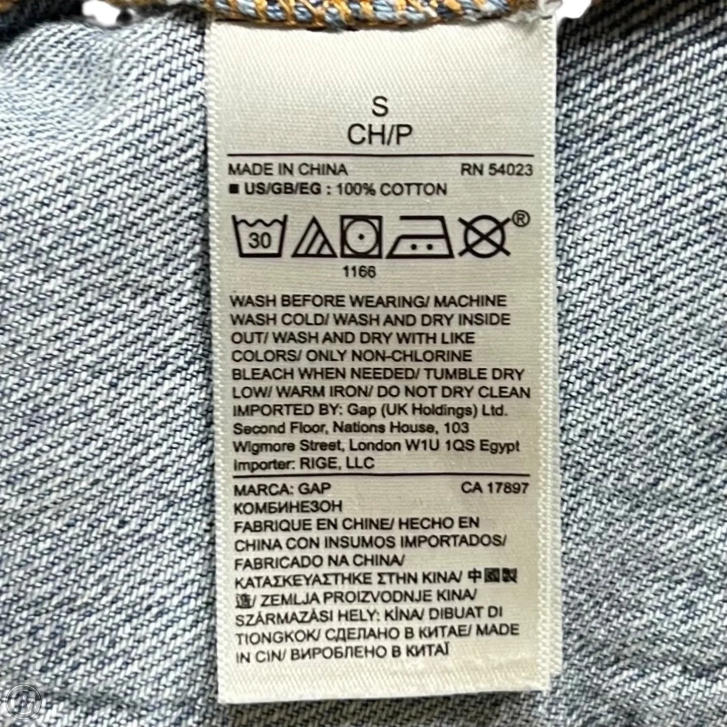 Overalls By Gap In Blue Denim, Size: S