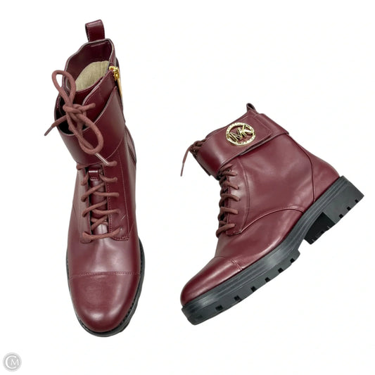 Boots Combat By Michael By Michael Kors In Maroon, Size: 9