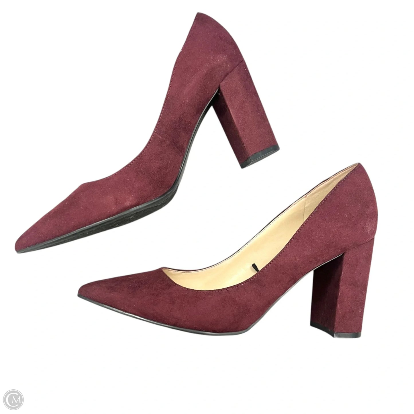 Shoes Heels Block By Marc Fisher In Maroon, Size: 9.5