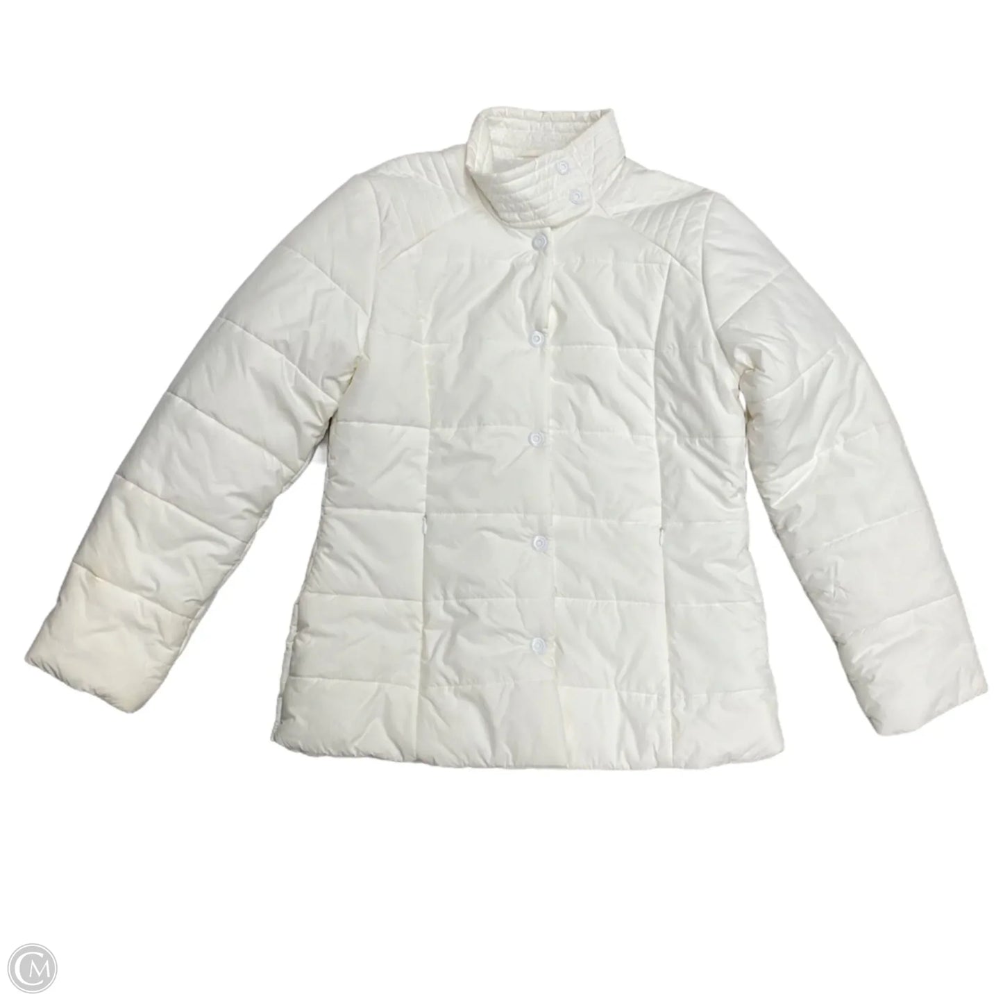 Jacket Puffer & Quilted By Calvin Klein In White, Size: M