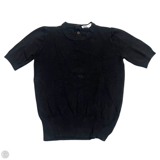 Sweater Short Sleeve By Zara In Black, Size: S