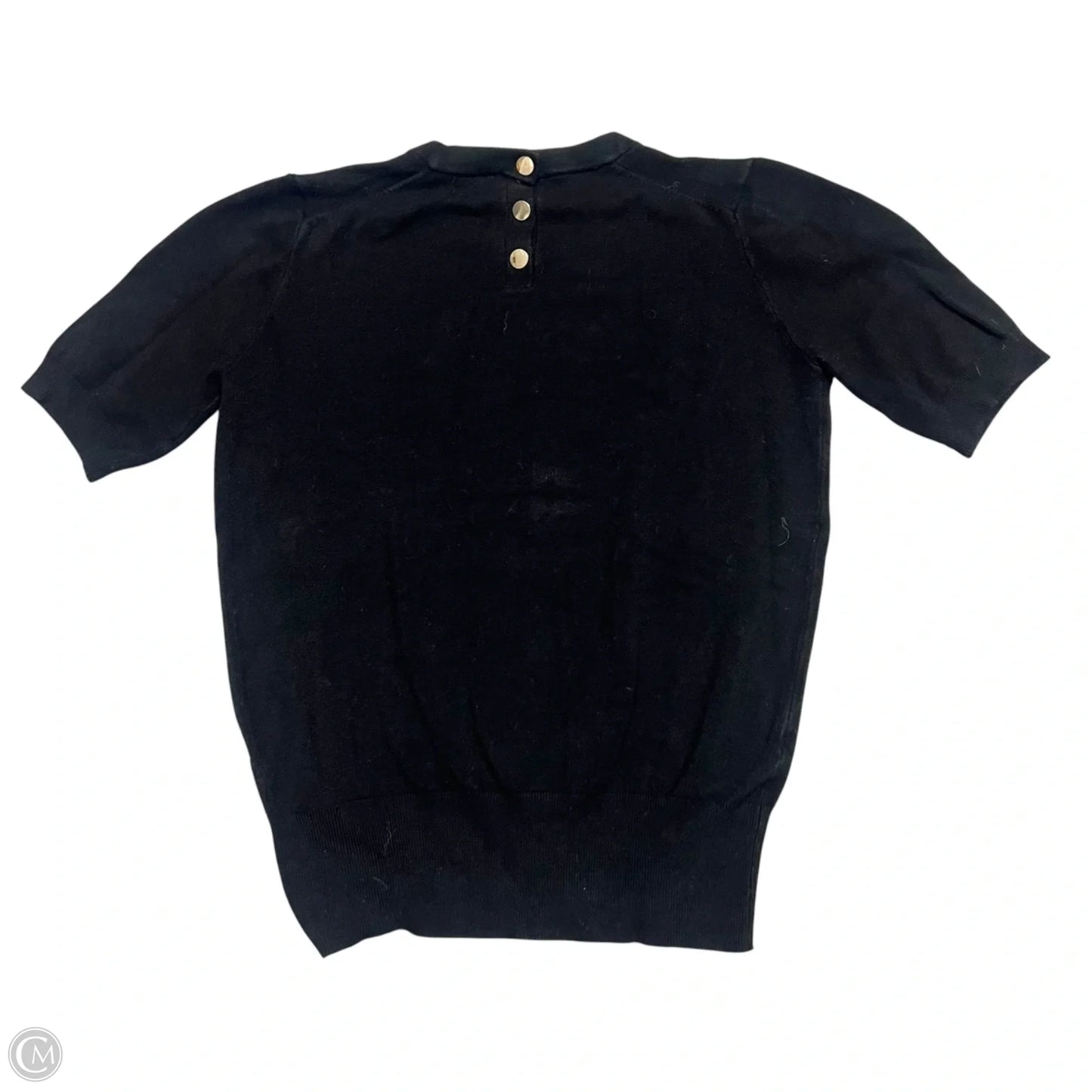 Sweater Short Sleeve By Zara In Black, Size: S