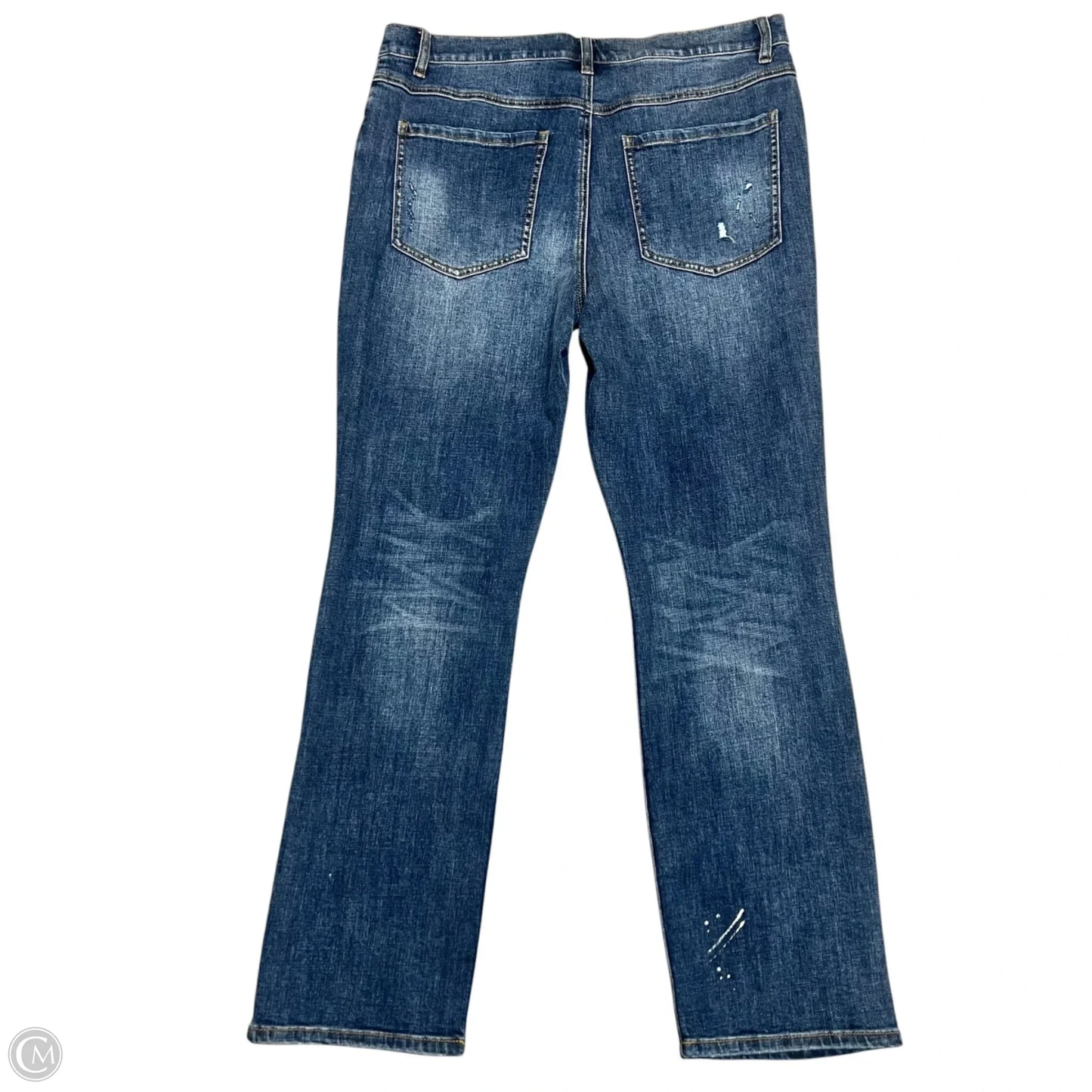 Jeans Straight By Cabi In Blue Denim, Size: 14