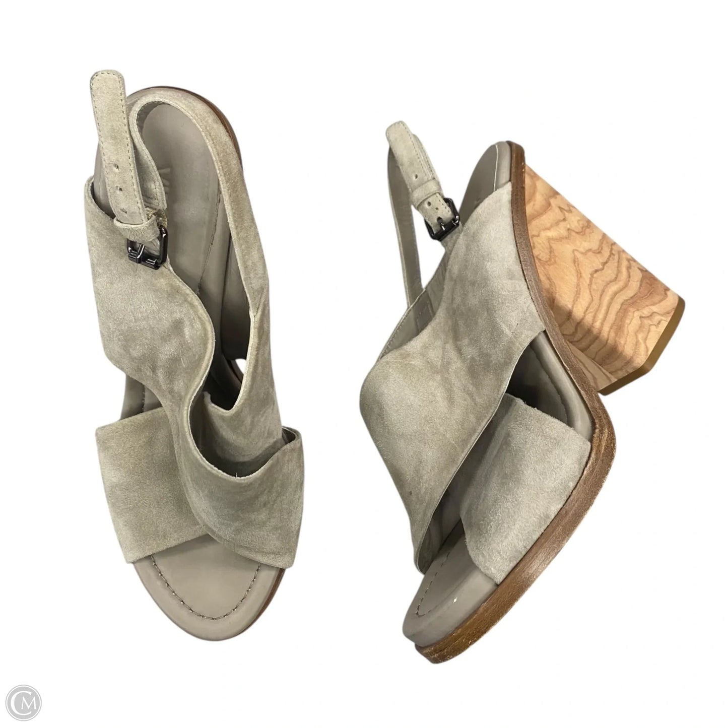 Sandals Heels Block By Vince In Grey, Size: 8.5