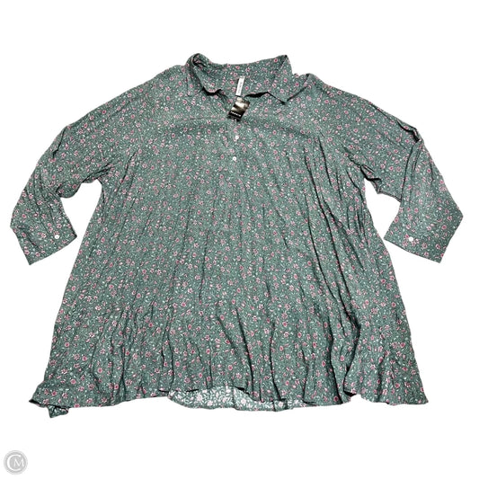 Dress Casual Midi By Torrid In Green & Pink, Size: 5x