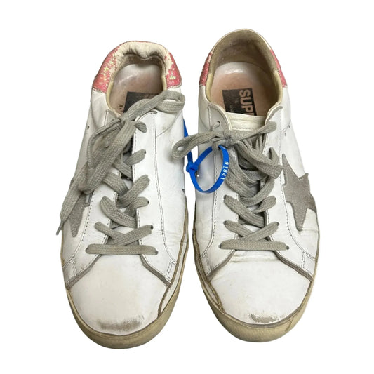 Shoes Luxury Designer By Golden Goose In Pink & White, Size: 6.5