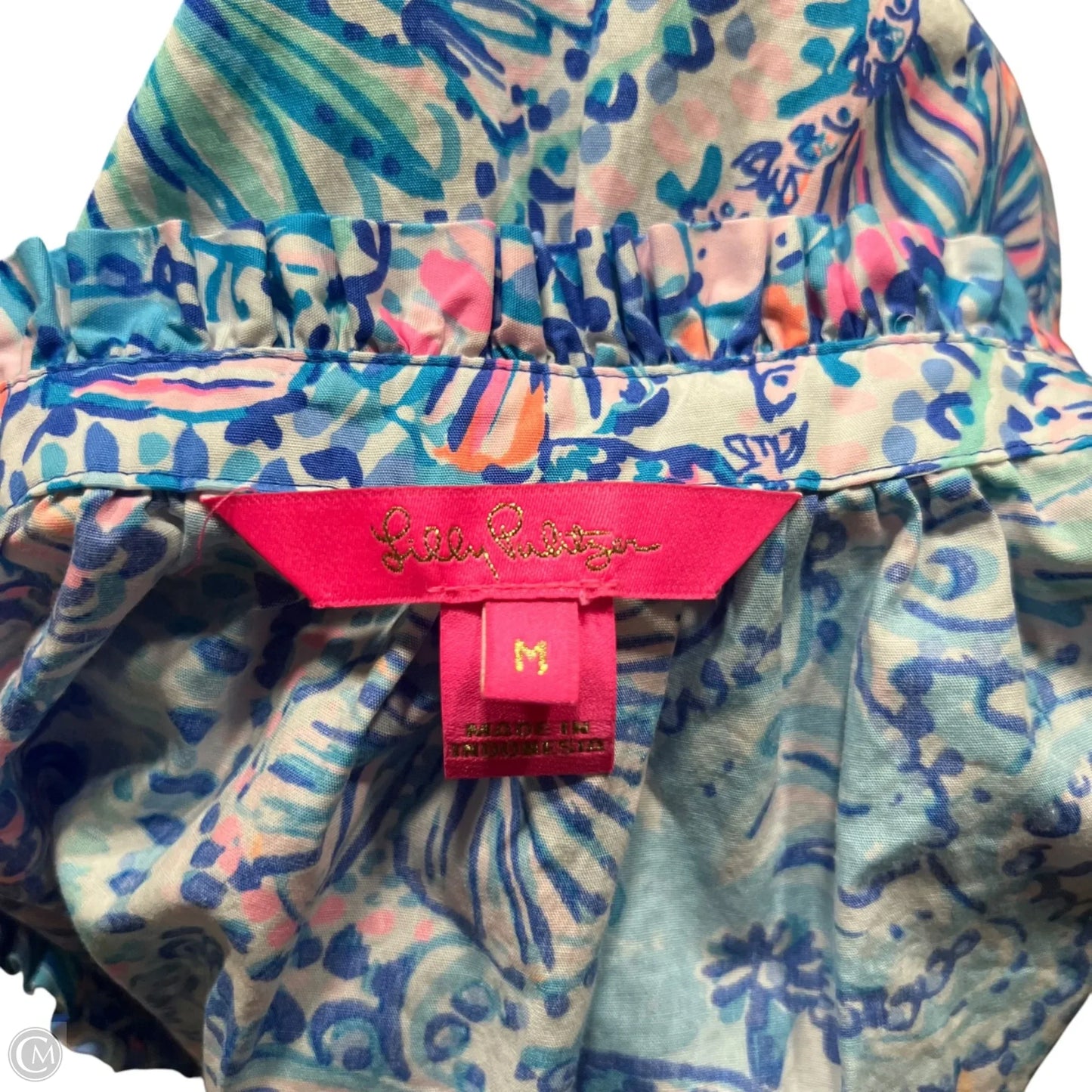 Top Sleeveless Designer By Lilly Pulitzer In Blue & Pink, Size: M