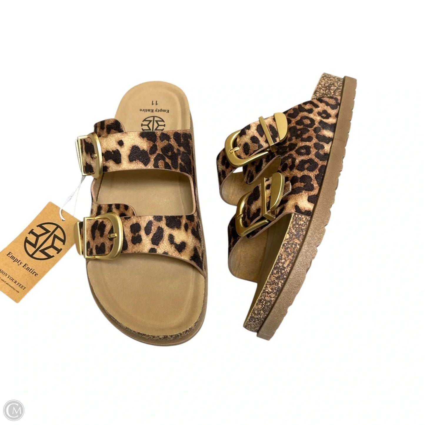 Sandals Flats By Empty Entire In Animal Print, Size: 11